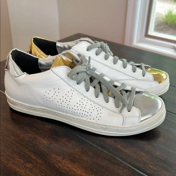P448 White Sneakers with Metallic Accents - Picture 8 of 11